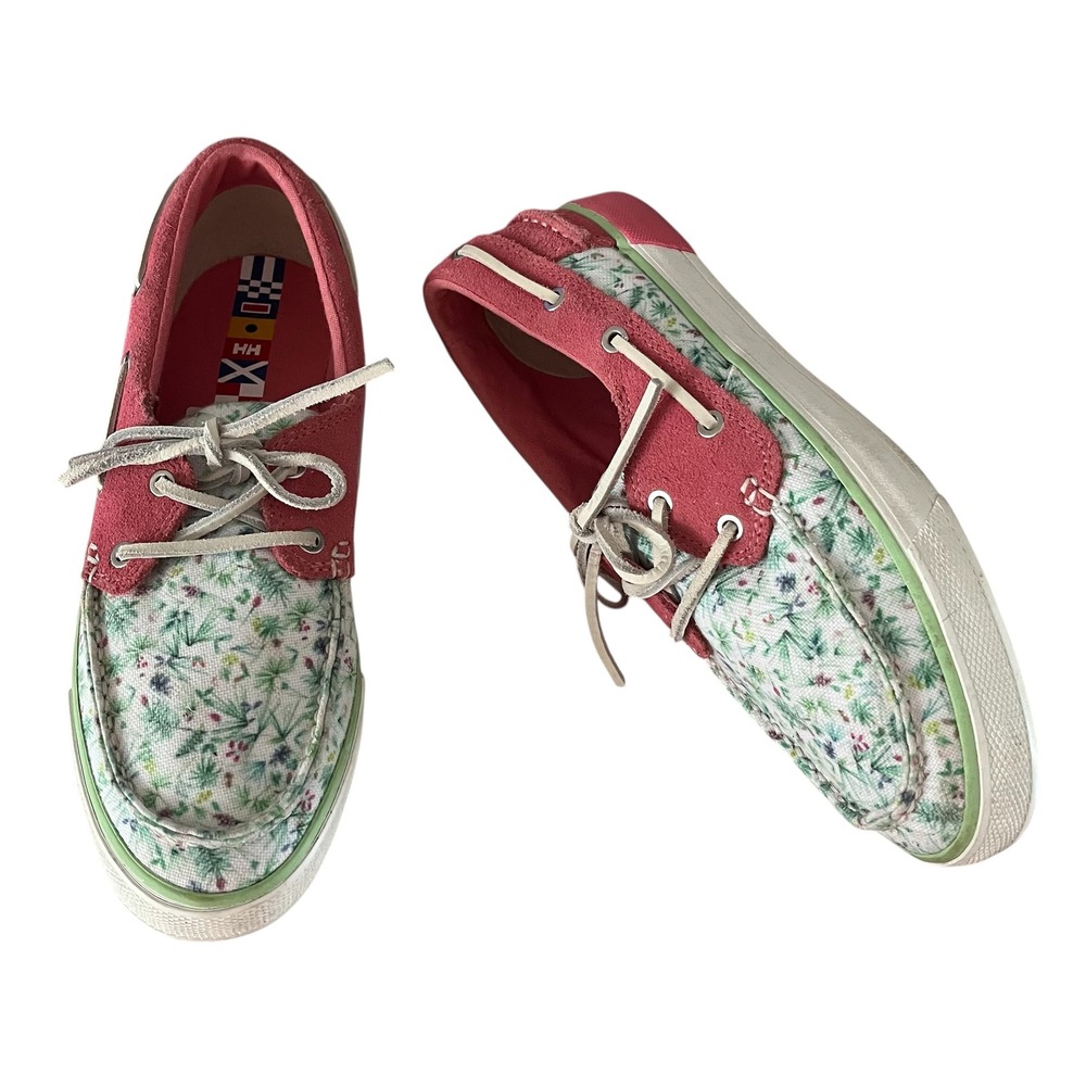 Helly Hansen Boat Shoes Floral Print Deck Shoes Comfort Casual Size 8